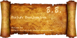 Baluh Benjamina névjegykártya